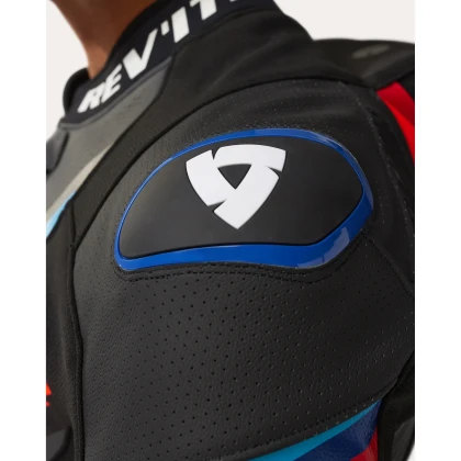 Geacă Moto din Piele și Textil REVIT Quantum 3 Pro · Negru / Albastru  - 5