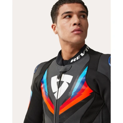 Geacă Moto din Piele și Textil REVIT Quantum 3 Pro · Negru / Albastru  - 2