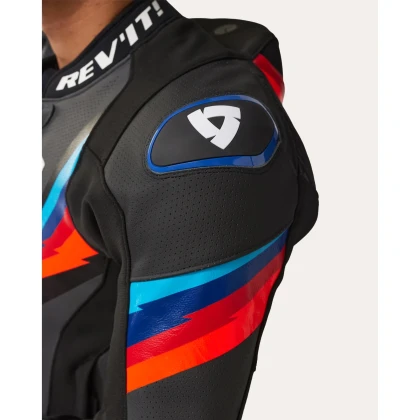Geacă Moto din Piele și Textil REVIT Quantum 3 Pro · Negru / Albastru  - 3