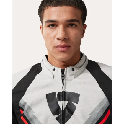 Geacă Moto din Textil REVIT QUANTUM 3 H2O · Negru / Roșu  - 5