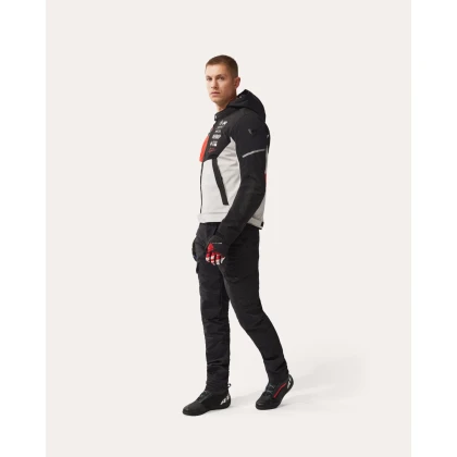 Geacă Moto din Textil REVIT Haste H2O · Alb / Negru / Roșu  - 3