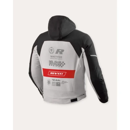 Geacă Moto din Textil REVIT Haste H2O · Alb / Negru / Roșu  - 1