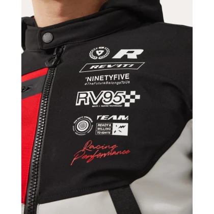 Geacă Moto din Textil REVIT Haste H2O · Gri / Negru / Albastru  - 4
