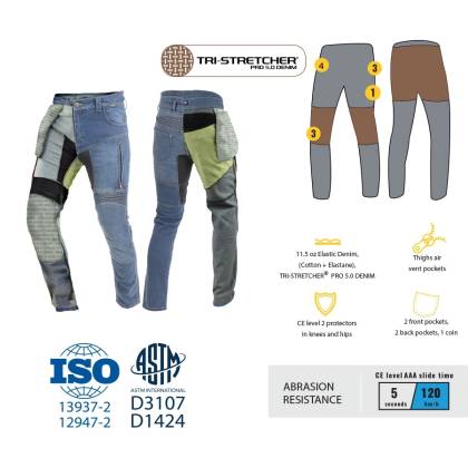 Blugi Moto Scurți TRILOBITE 25607 PARADO DOUBLELAYER AAA · Albastru  - 6