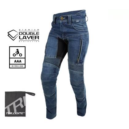 Blugi Moto Damă Slim Fit TRILOBITE 25608 PARADO DOUBLELAYER AAA · Albastru  - 0