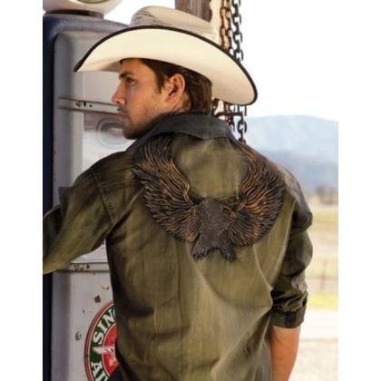 Cămașă Cowboy WILD WEST Dave · Verde  - 1