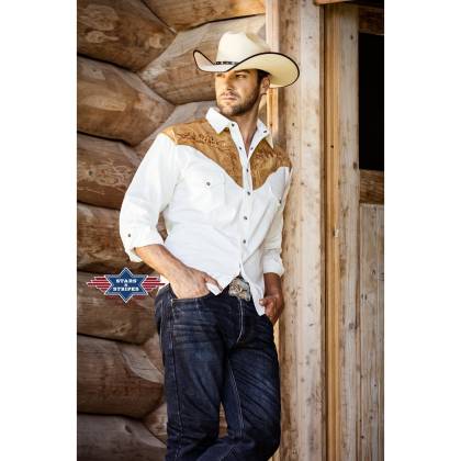 Cămașă Cowboy WILD WEST Boston · Alb  - 3