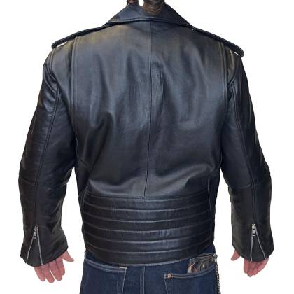 Geacă Casual Stiul Moto din Piele WILD WEST LFI-523 · Negru  - 2