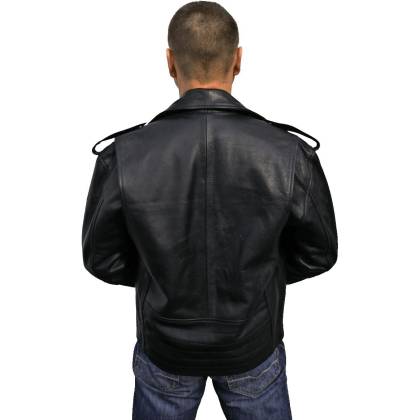 Geacă Casual Stil Moto din Piele WILD WEST LJ90 · Negru  - 1