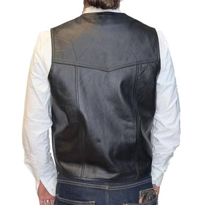 Vestă Cowboy din Piele WILD WEST LFI-521 · Negru  - 3