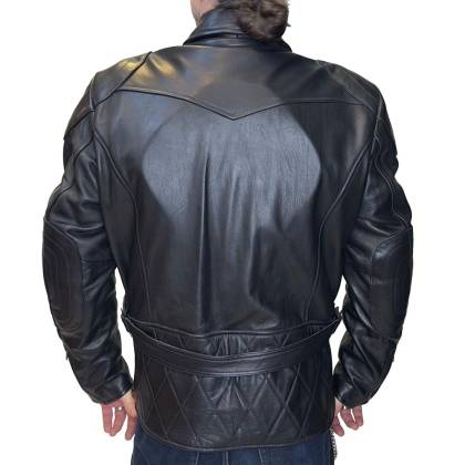 Geacă Casual Stil Moto din Piele WILD WEST J706 · Negru  - 4