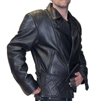 Geacă Casual Stil Moto din Piele WILD WEST J706 · Negru  - 1