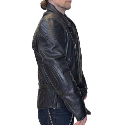 Geacă Casual Stil Moto din Piele WILD WEST J706 · Negru  - 3