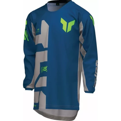 Tricou Enduro - Cross Copii THOR LAUNCHMODE Forge · Albastru / Gri / Galben-Fluo  - 1