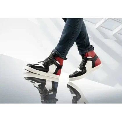 Ghete Moto din Piele BERING REFLEX A-TOP · Negru / Alb / Roșu  - 2