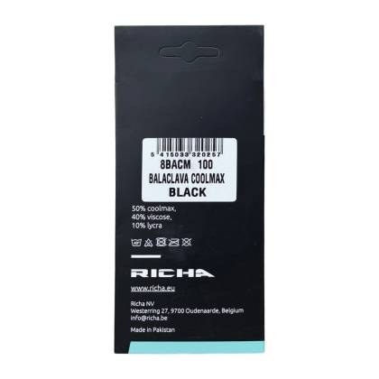 Cagulă Moto RICHA COOLMAX · Negru  - 2