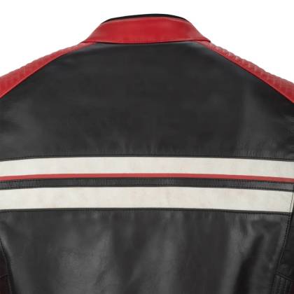 Geacă Moto din Piele SEGURA ROMEO · Negru / Alb  - 4