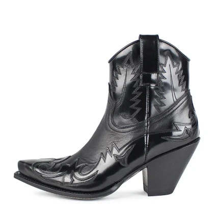Botine Cowboy Damă SENDRA BOOTS 16695 Gorca Flora Negro · Negru  - 0