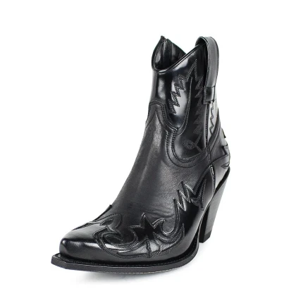 Botine Cowboy Damă SENDRA BOOTS 16695 Gorca Flora Negro · Negru  - 1