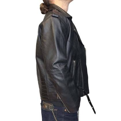 Geacă Casual Stiul Moto din Piele WILD WEST LFI-208 · Negru  - 3