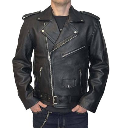 Geacă Casual Stiul Moto din Piele WILD WEST LFI-208 · Negru  - 2