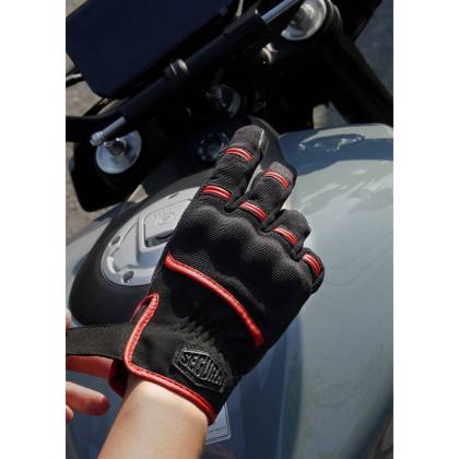 Mănuși Moto din Piele & Textil SEGURA PALMER · Negru / Roșu  - 4