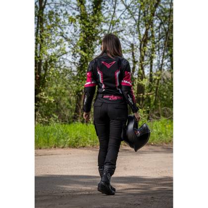 Geacă Moto Damă de Vară din Textil SPEED UP PACE LADY · Negru / Roz  - 7
