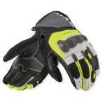 Mănuși Moto din Piele Naturală & Textil REVIT Blaze · Gri / Galben-Fluo