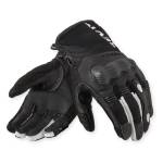 Mănuși Moto din Piele Naturală & Textil REVIT Blaze · Negru / Alb