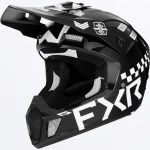 Cască Enduro - Cross - Snowmobil FXR RACING CLUTCH Gladiator · Negru / Alb