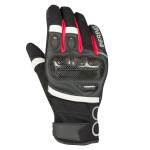 Mănuși Moto din Piele & Textil BERING RAID · Negru / Alb / Roșu