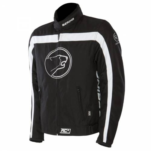 Geacă Moto din Textil BERING DINK · Negru / Alb 