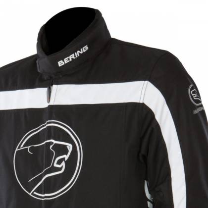 Geacă Moto din Textil BERING DINK · Negru / Alb  - 1
