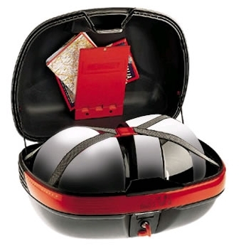 Cutie / Topcase Moto GIVI E460N · Negru / Roșu  - 1