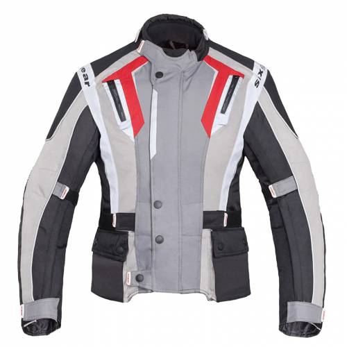 Geacă Moto din Textil SHOX TRAIL · Alb / Negru / Gri 