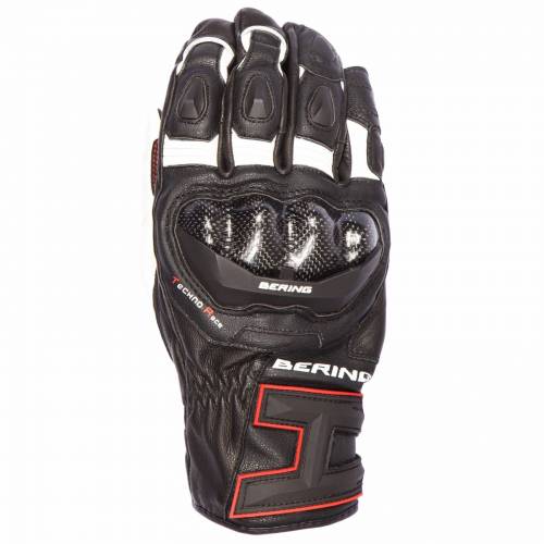 Mănuși Moto din Piele BERING SYRIO · Negru / Alb / Roșu 