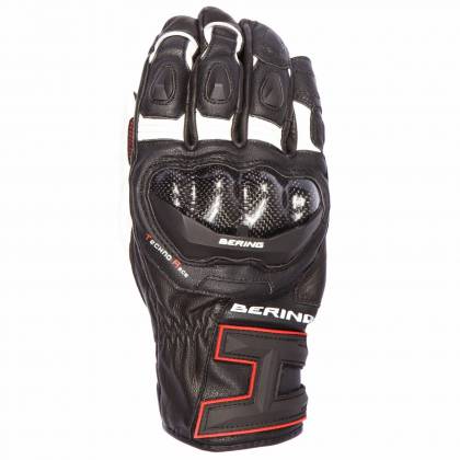 Mănuși Moto din Piele BERING SYRIO · Negru / Alb / Roșu  - 0