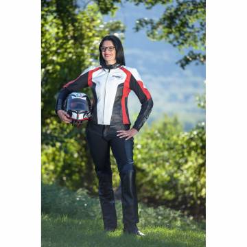 Pantaloni Moto Damă din Piele & Textil SIXGEAR SHEILA · Negru  - 1