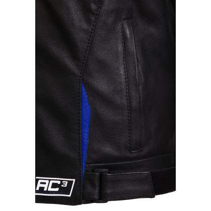 Geacă Moto din Piele BERING FIZIO · Negru / Alb / Albastru  - 3