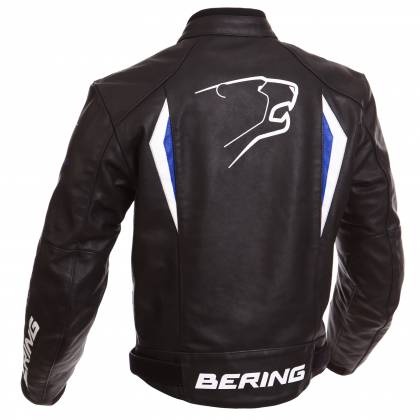 Geacă Moto din Piele BERING FIZIO · Negru / Alb / Albastru  - 1