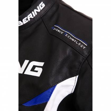 Geacă Moto din Piele BERING FIZIO · Negru / Alb / Albastru  - 2