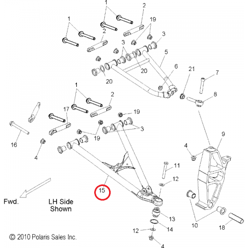 Bascula fata dreapta inferioara Polaris 800 PRO RMK 155/163 model 2011-2012 
