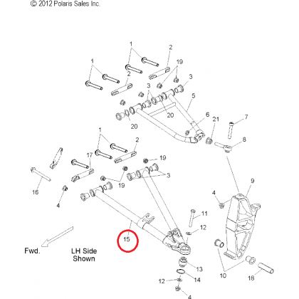 Bascula fata stanga inferioara Polaris 800 PRO RMK 155/163 model 2013 - 2015