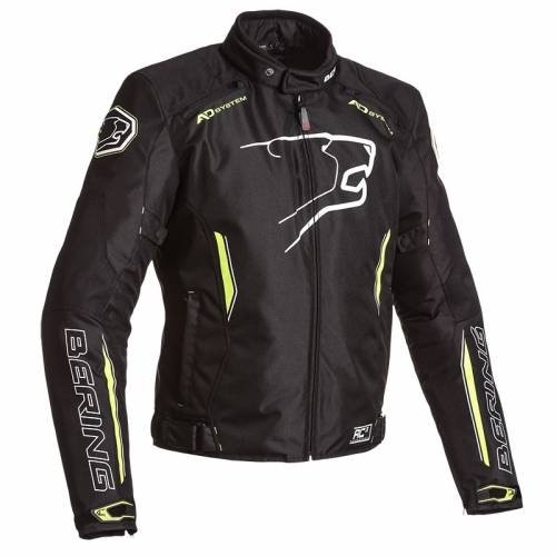 Geacă Moto din Textil BERING ESKADRILLE · Negru / Alb / Verde-fluo 