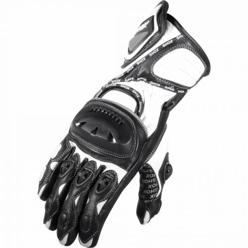 Mănuși Moto din Piele SHOX SPEEDLINE · Negru / Alb 