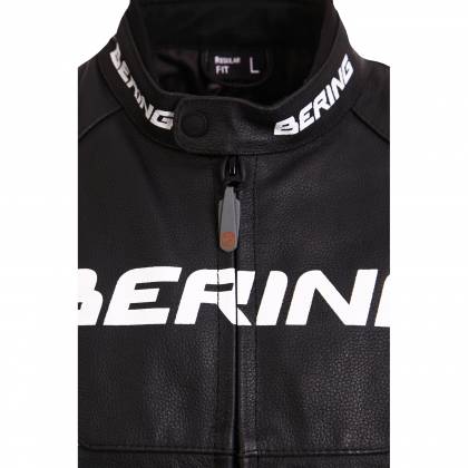 Geacă Moto din Piele BERING FIZIO · Negru / Alb  - 2