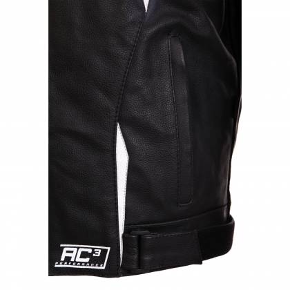 Geacă Moto din Piele BERING FIZIO · Negru / Alb  - 5