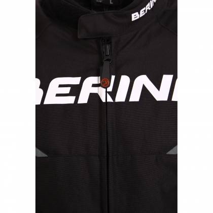 Geacă Moto din Piele BERING FIZIO · Negru / Alb  - 4