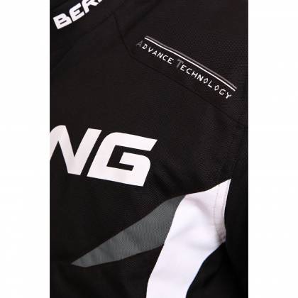 Geacă Moto din Piele BERING FIZIO · Negru / Alb  - 3