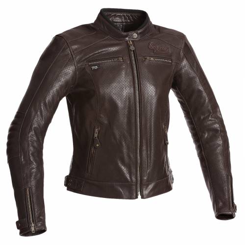 Geacă Moto Damă din Piele SEGURA LADY IRON · Maro 